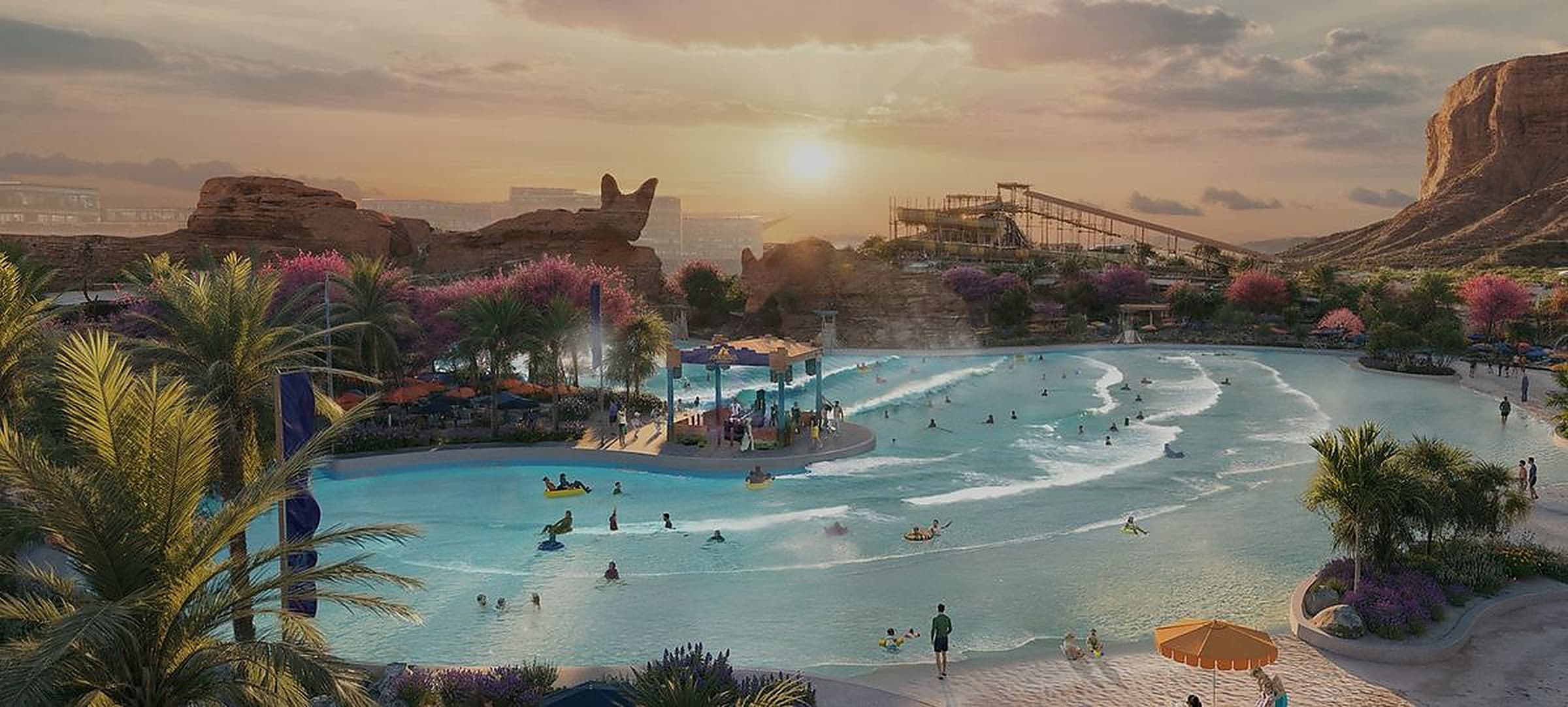Aquarabia water theme park at Qiddiya City, a family day out reached by private chauffeur from Riyadh