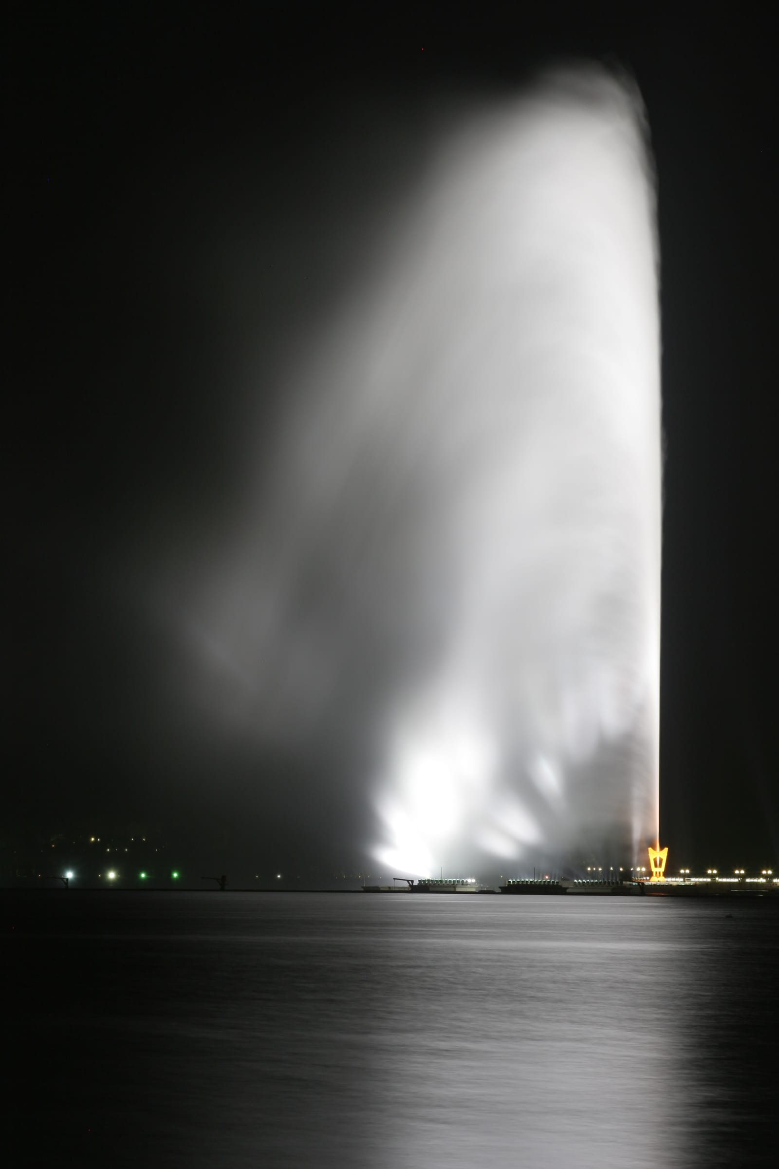 King Fahd’s Fountain at night, the tallest fountain in the world rising over the Red Sea at Jeddah