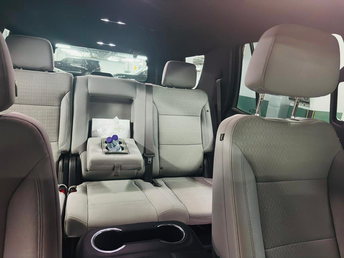 The prepared cabin of a CHAUFFIQ SUV, the fleet the standard on this page applies to